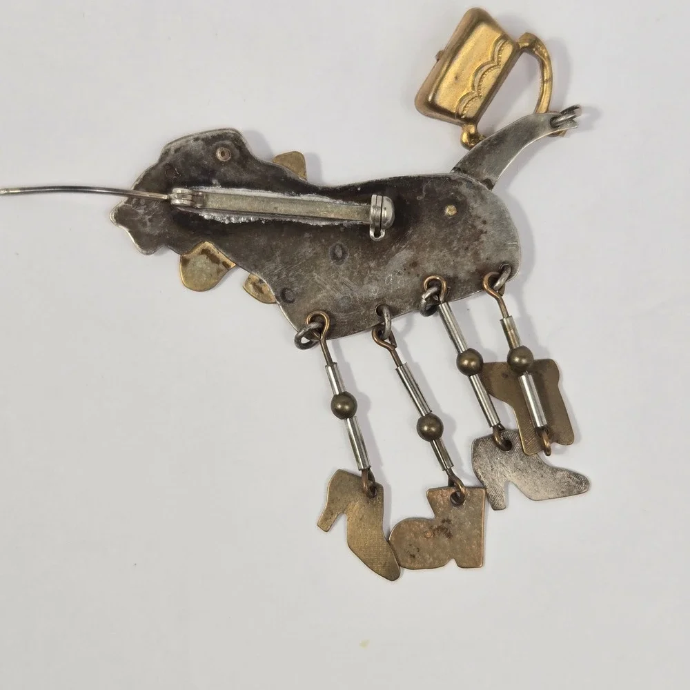 Deanna Hood Shoe Hound Brooch Pin Dangle Charms Dog Jewelry Card Like New